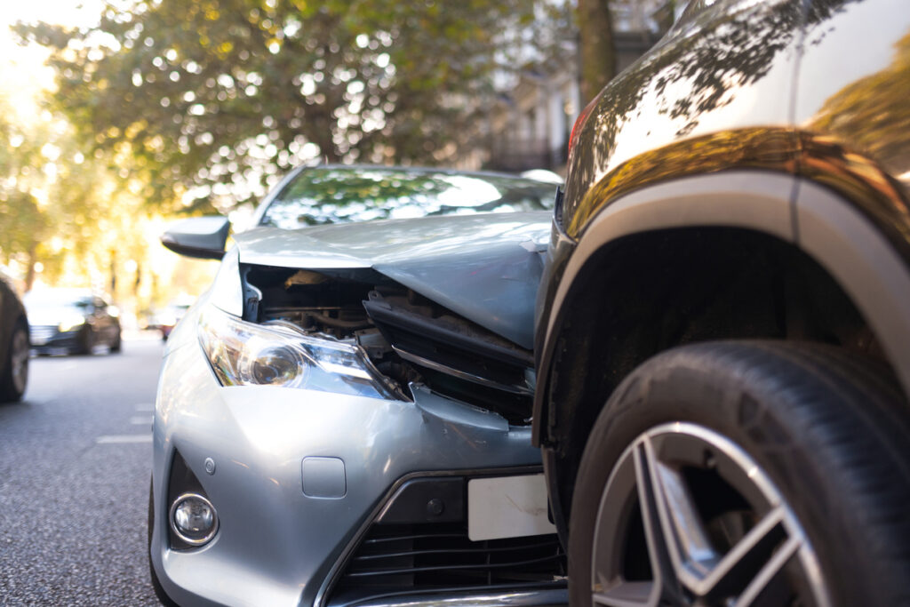 Car accident close up